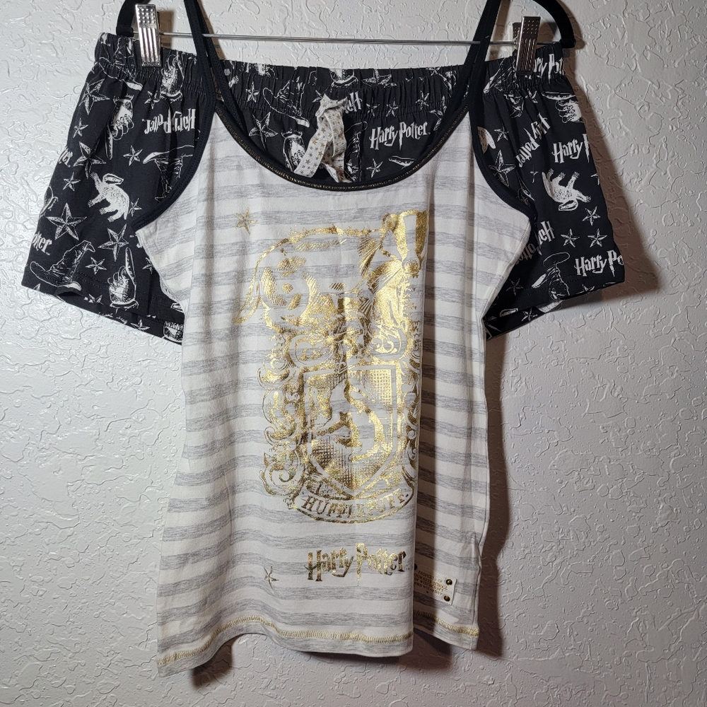 New Harry Potter Hufflepuff House Tank Top and Shorts Sleep Set Cotton